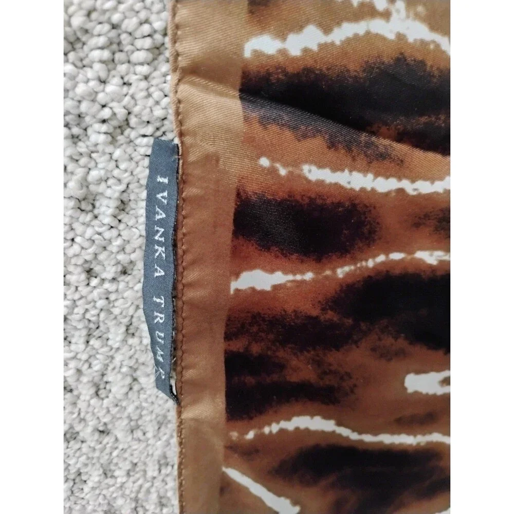 Ivanka Trump Brown & Black Abstract Square Scarf 35